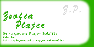 zsofia plajer business card